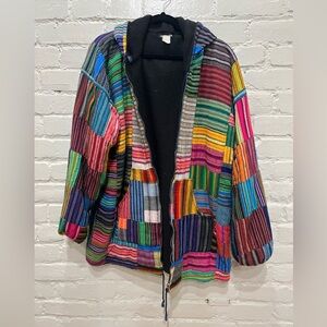 Fleece Patchwork Hoodie Jacket